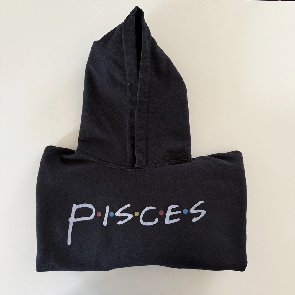 "Friends" Inspired Pisces‎ Hoodie Black 3XL Pullover Super Fan Astrology zodiac